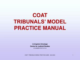 COAT TRIBUNALS’ MODEL PRACTICE MANUAL