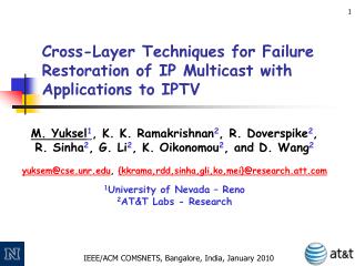 Cross-Layer Techniques for Failure Restoration of IP Multicast with Applications to IPTV