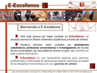 Bienvenido a E-Excellence