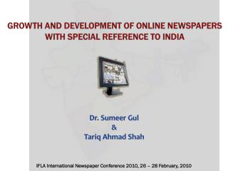 Growth and Development of Online Newspapers with Special Reference to India