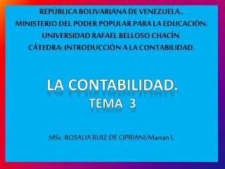 LA CONTABILIDAD. TEMA 3