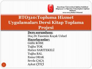 BTO310:Topluma Hizmet Uygulamaları Dersi Kitap Toplama Projesi