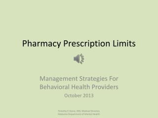 Pharmacy Prescription Limits