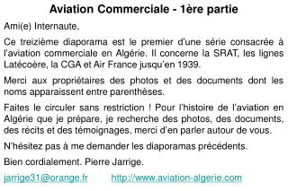 Aviation Commerciale - 1ère partie Ami(e) Internaute,