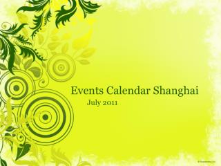 Events Calendar Shanghai