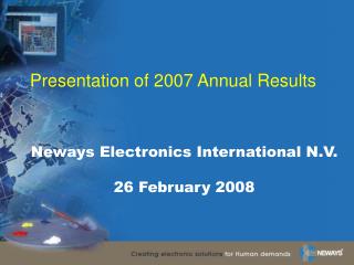 Presentation of 2007 Annual Results