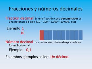 Fracciones y números decimales