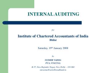 INTERNAL AUDITING