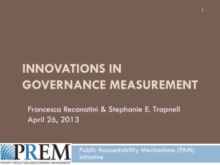 Innovations in governance measurement