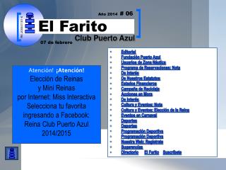 Editorial Fundación Puerto Azul Usuarios de Zona Náutica Programa de Reservaciones: Nota