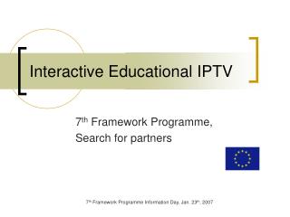 Interactive Educational IPTV