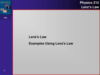 Lenz’s Law