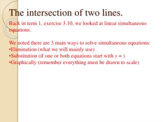 The intersection of two lines.