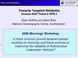 Towards Targeted Reliability Oceans 2025 Theme 8 WP8.4