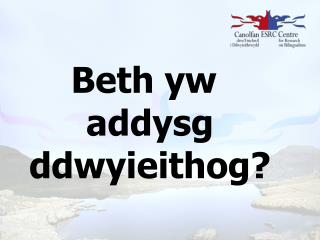 Beth yw addysg ddwyieithog ?