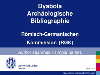Dyabola Archäologische Bibliographie Römisch-Germanischen Kommission (RGK)