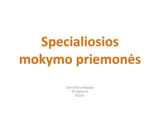 Specialiosios mokymo priemonės