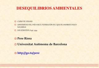 DESEQUILIBRIOS AMBIENTALES