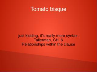Tomato bisque