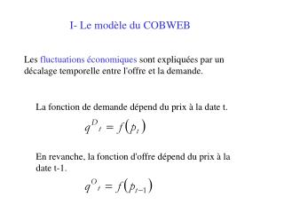 I- Le modèle du COBWEB