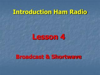 Introduction Ham Radio
