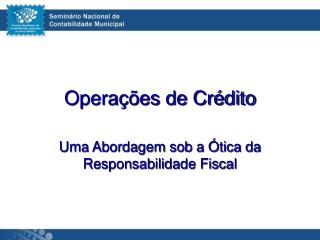 Operações de Crédito