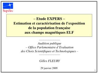 – Etude EXPERS – Estimation et caractérisation de l’exposition de la population française