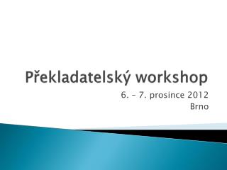 Překladatelský workshop