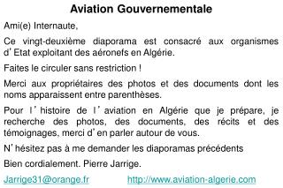 Aviation Gouvernementale Ami(e) Internaute,