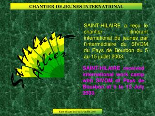 CHANTIER DE JEUNES INTERNATIONAL