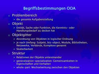 Begriffsbestimmungen OOA