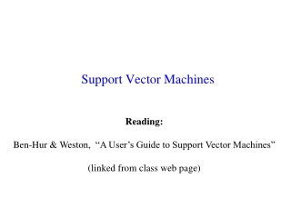 Support Vector Machines