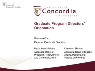 Graduate Program Directors’ Orientation