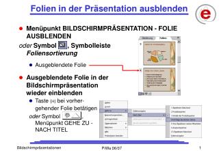 Folien in der Präsentation ausblenden