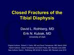 Closed Fractures of the Tibial Diaphysis