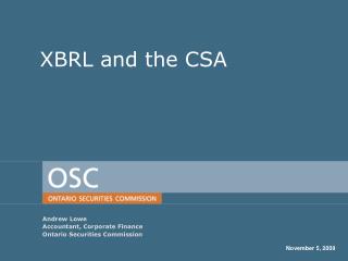 XBRL and the CSA