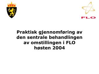 Praktisk gjennomføring av den sentrale behandlingen av omstillingen i FLO høsten 2004