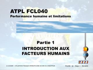 ATPL FCL040 Performance humaine et limitations