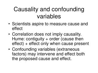 Causality and confounding variables