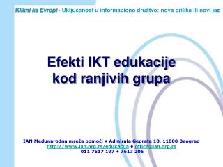 Efekti IKT edukacije kod ranjivih grupa