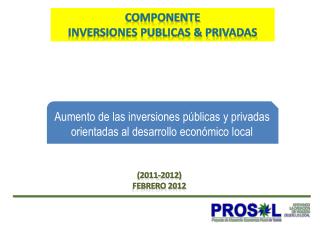 COMPONENTE INVERSIONES PUBLICAS &amp; PRIVADAS