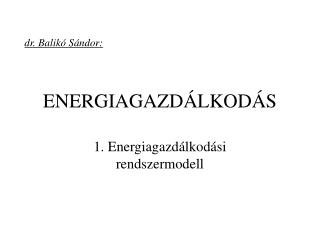 ENERGIAGAZDÁLKODÁS