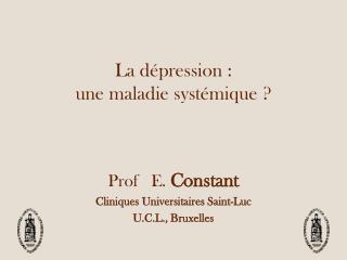 La dépression : une maladie systémique ?