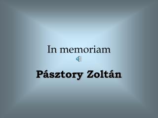 In memoriam
