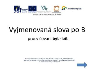 Vyjmenovaná slova po B