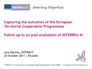 Capturing the outcomes of the European Territorial Cooperation Programmes