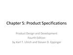 Chapter 5: Product Specifications