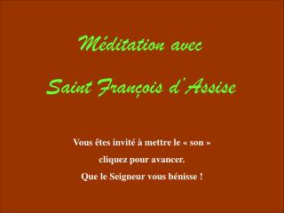 Vous êtes invité à mettre le « son » cliquez pour avancer. Que le Seigneur vous bénisse !