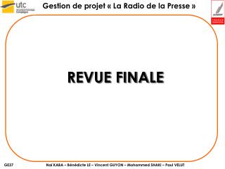 REVUE FINALE