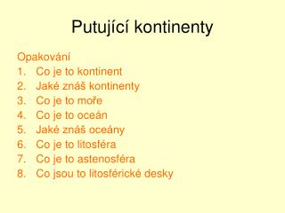 Putující kontinenty